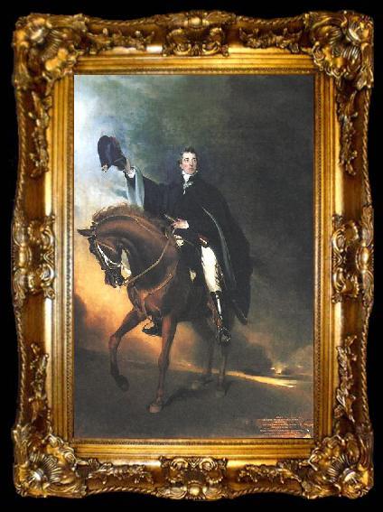 framed  Sir Thomas Lawrence The Duke of Wellington mounted on Copenhagen as of Waterloo, ta009-2